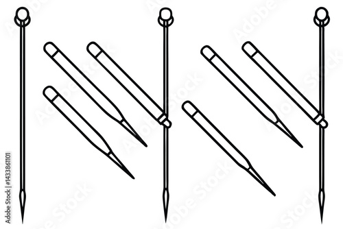 Biopsy needles clinical device Line art