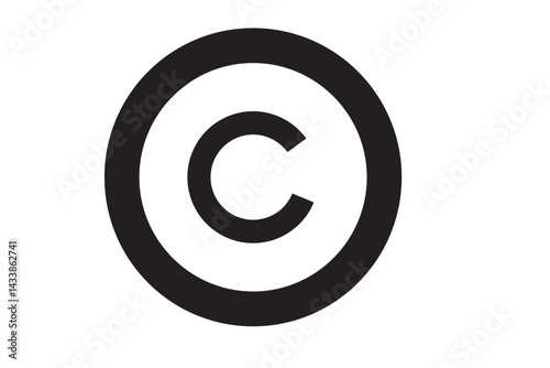 copyright glyph vector flat icon