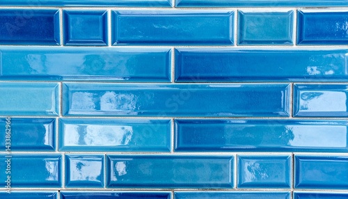 Blue texture of modern vintage retro wall tile, porcelain stoneware, glossy glazed tile slips