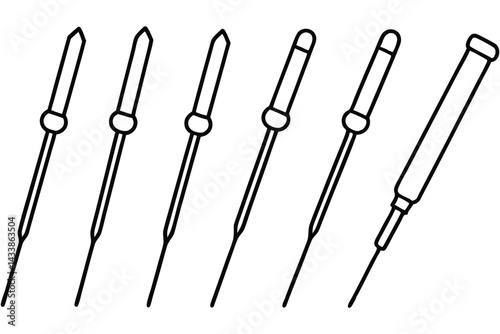 Biopsy needles precision tool Line art