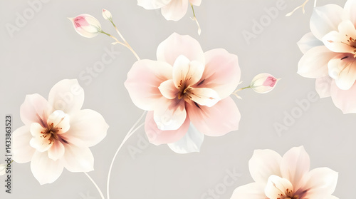 Watercolor Painting of a Delicate Floral Background