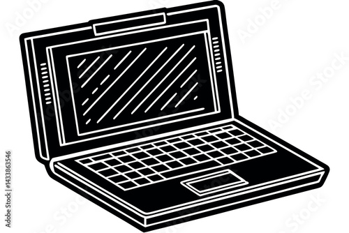Modern laptop with a sleek design showcasing digital technology typically used for work or leisure activities in contemporary settings
