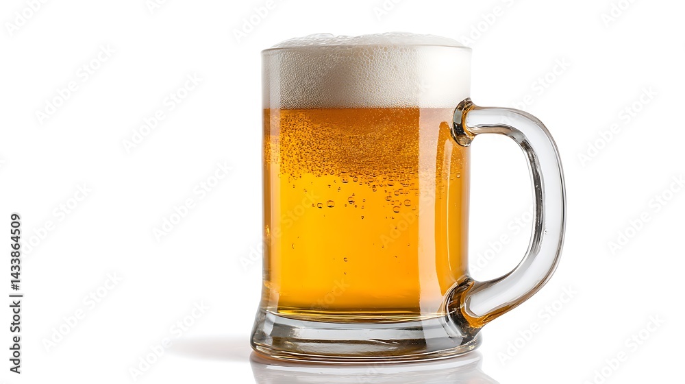 Vibrant and Bright Glass Mug of Beer with Foam and Bubbles Captured in Photography as a Concept Vibrant and Bright Glass Mug of Beer with Foam and Bubbles Captured in Photography as a Concept