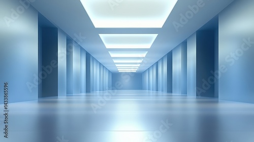 Wallpaper Mural Empty Modern Blue Corridor Torontodigital.ca