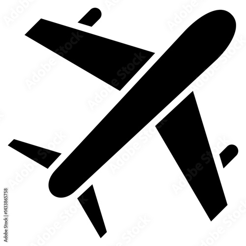 Plane glyph icon