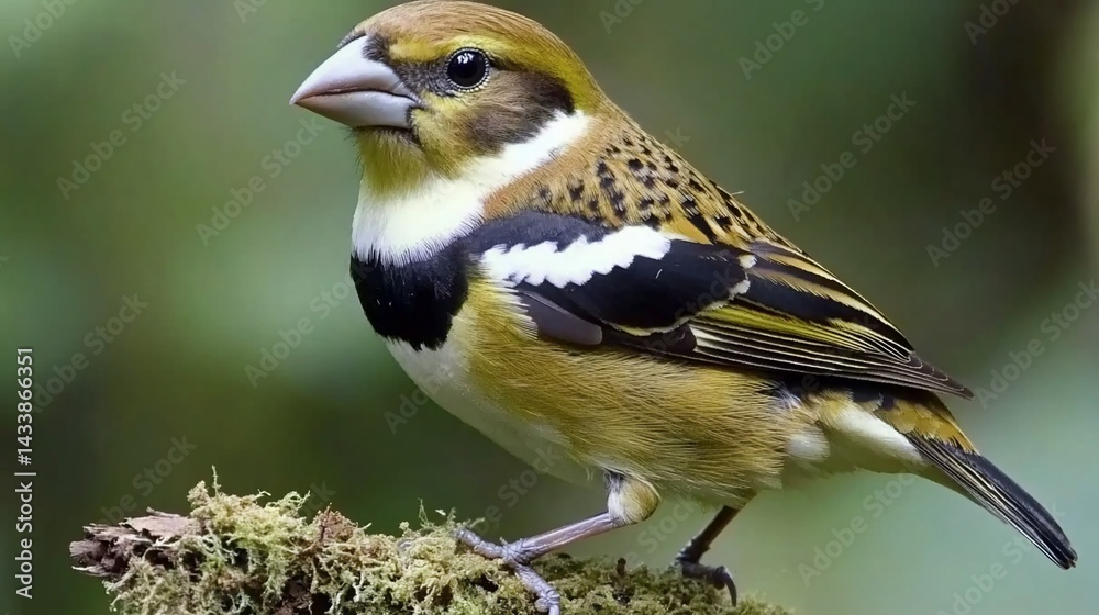 Colorful bird perched on branch