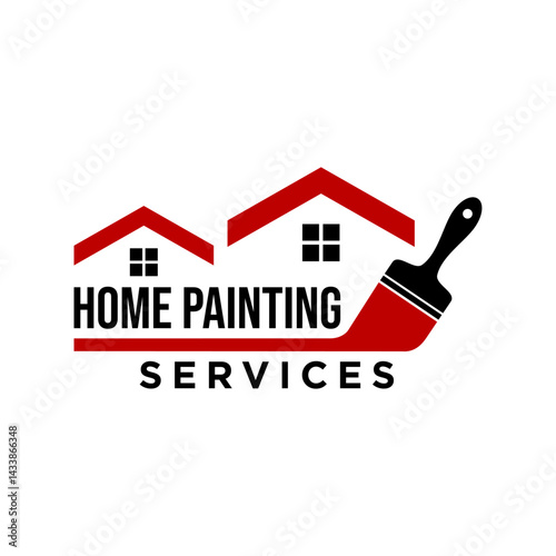 Home painting service logo vector illustration template. Simple letter design icon of industrial