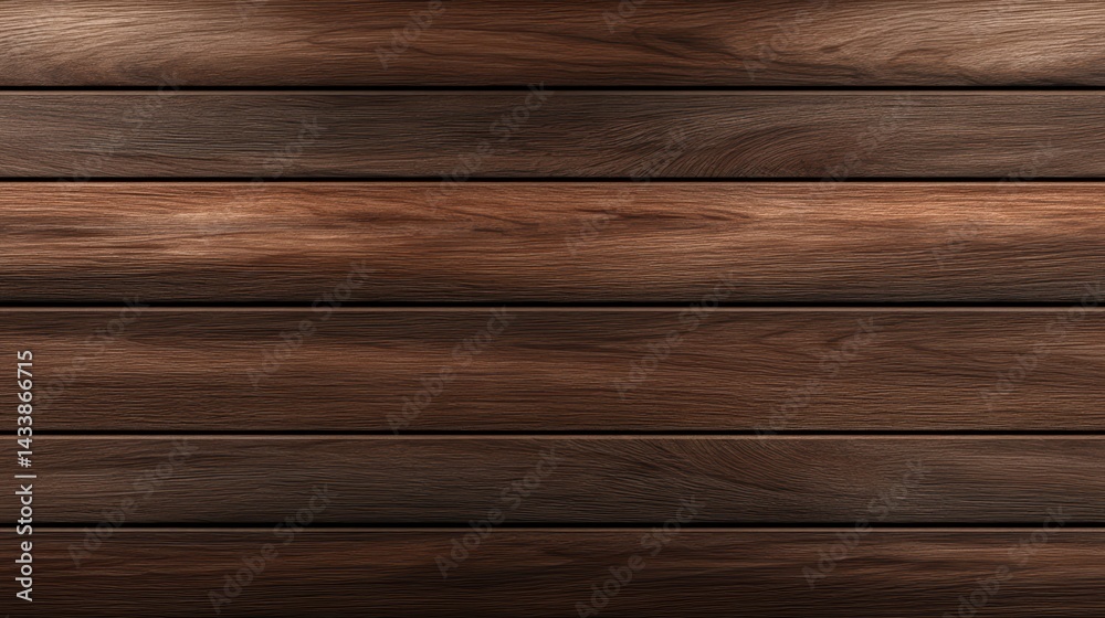 Obraz premium Rich dark brown wooden background with smooth texture and natural grain patterns, perfect for design projects or as backdrop for various applications