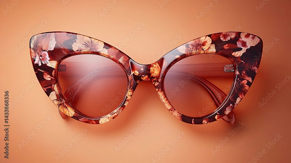 Floral cat-eye sunglasses. Detailed, stylish design