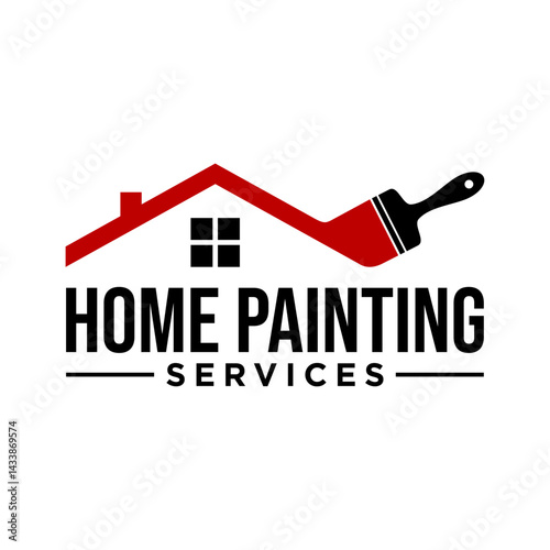 Home painting service logo vector. Simple letter design icon sticker