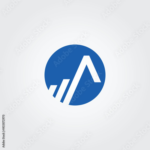 Lettering A circle icon logo design illustration