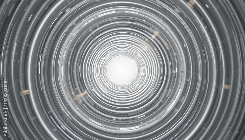 Fototapeta premium Exploring the infinite tunnel effect in digital art virtual space abstract environment perspective conceptual visualization