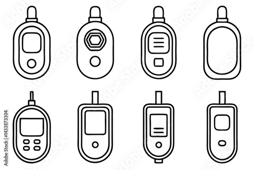 Blood Glucose Meters Daily Health Line Art
