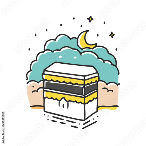 evening sky over mecca icon, evening sky over mecca vector illustration-simple illustration of evening sky over mecca, perfect for evening sky over mecca logos and icons