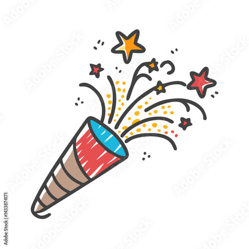 exploding confetti popper icon, exploding confetti popper vector illustration-simple illustration of exploding confetti popper, perfect for exploding confetti popper logos and icons