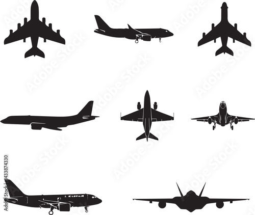 set of airplane silhouettes