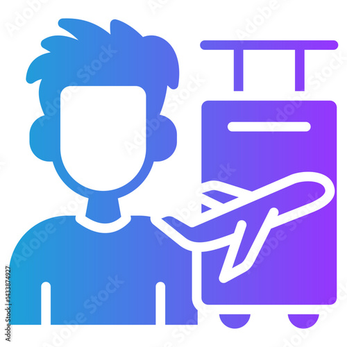 Traveler glyph gradient icon