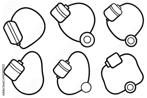 Blood pressure cuffs graphic Line art