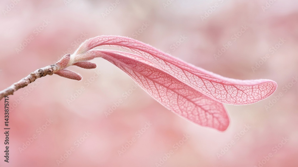 Fototapeta premium Delicate Nature Close-Up of Pink Blossom Petal on Soft Background
