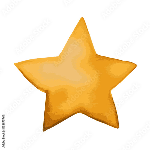 star shape icon, watercolor painted vector