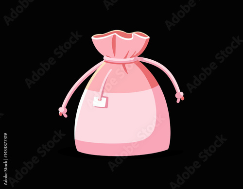 Cartoon Pink Gift Bag with Drawstring Closure
