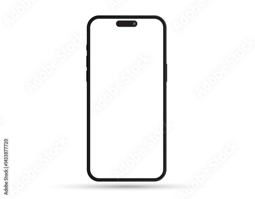 Phone vector template. Mobile blank screen. Smartphone vector mockup. Cellphone isolated on white background.
