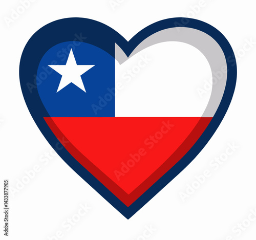 Chilean flag heart shape icon on white Free Download Chilean flag heart shape icon on white - GFXLoad