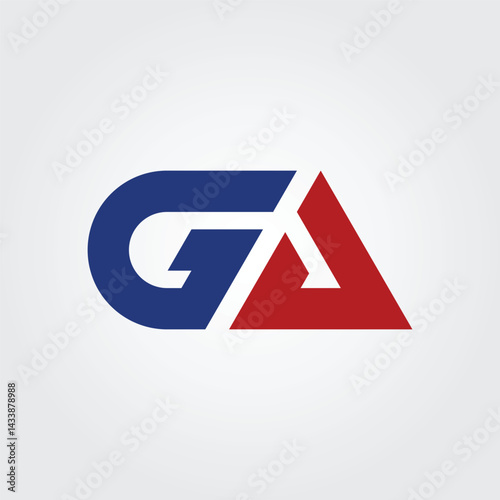 Lettering GA initial logo icon 2 design illustration