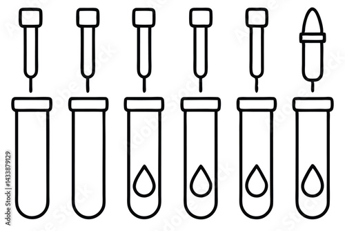 Blood test kits Easy Steps Line art