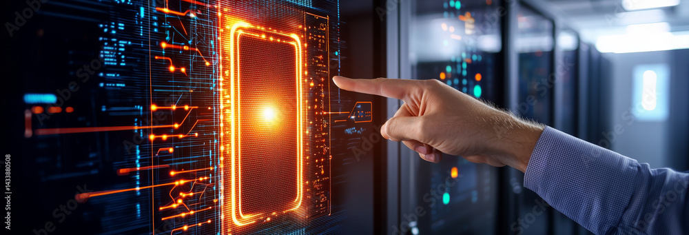 Family protection holograms, life insurance discussion, futuristic data flow, bright office