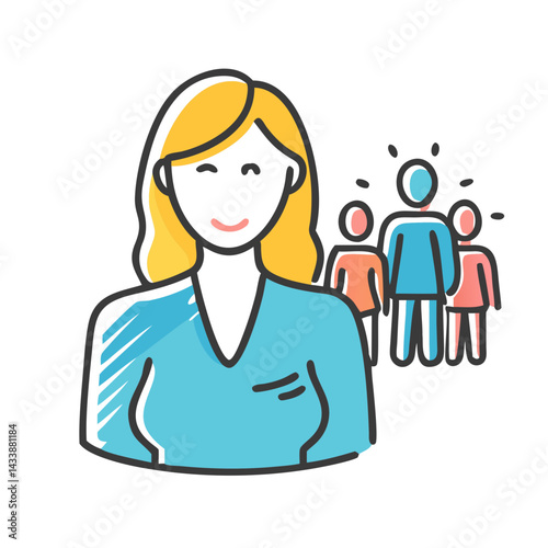 female role model icon, female role model vector illustration-simple illustration of female role model, perfect for female role model logos and icons