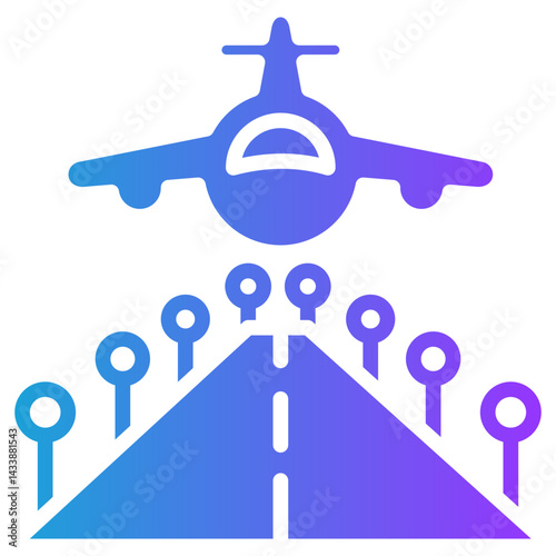 Runway Lights glyph gradient icon