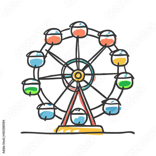 festival ferris wheel icon, festival ferris wheel vector illustration-simple illustration of festival ferris wheel, perfect for festival ferris wheel logos and icons