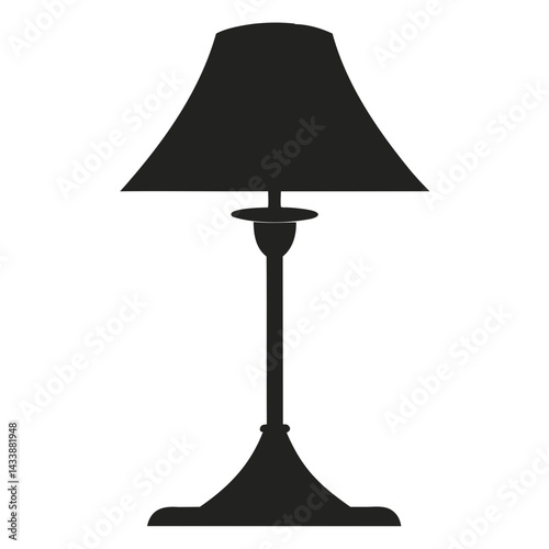 Black Table lamp minimalist style on transparent background