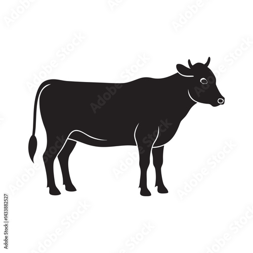Santa Gertrudis Cow Black Silhouette Design