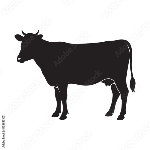 Piedmontese Cow Black Silhouette Vector Design