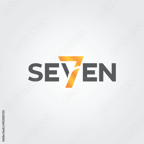 Seven text logo icon design 2 illustration