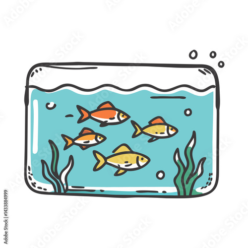 fish swimming in tank icon, fish swimming in tank vector illustration-simple illustration of fish swimming in tank, perfect for fish swimming in tank logos and icons