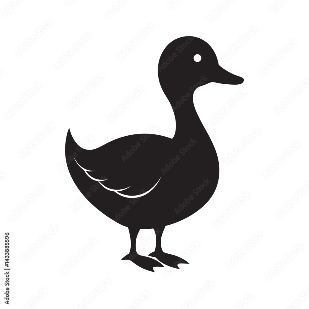 Khaki Campbell Duck Silhouette Illustration Design Khaki Campbell Duck Silhouette Illustration Design