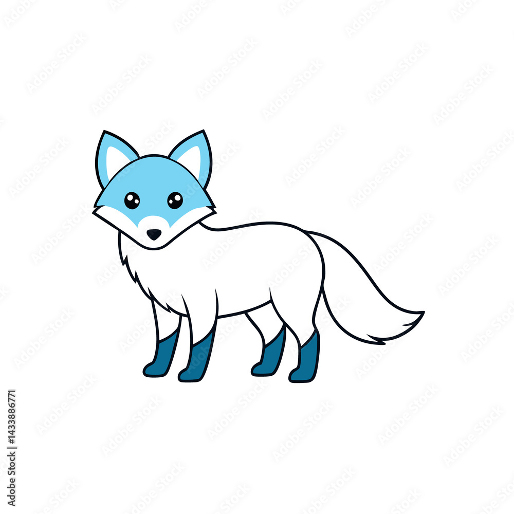 Obraz premium Arctic Fox Cartoon vector