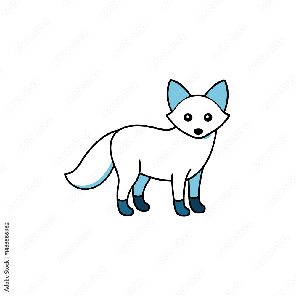 Fototapeta premium Arctic Fox Cartoon vector