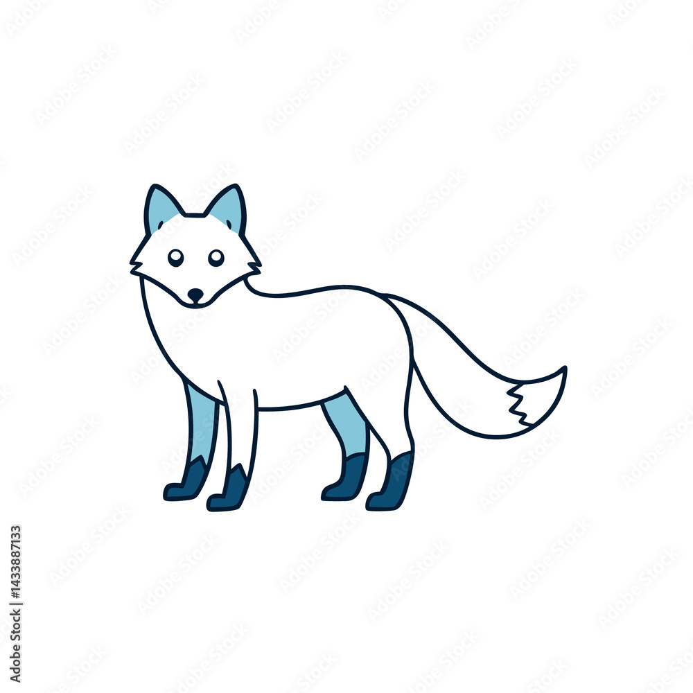 Obraz premium Arctic Fox Cartoon vector