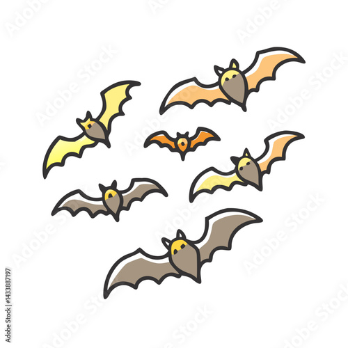 flying bat swarm icon, flying bat swarm vector illustration-simple illustration of flying bat swarm, perfect for flying bat swarm logos and icons