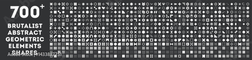 WebAbstract geometric elements shapes. Memphis design, retro elements for web, vintage, advertisement, commercial banner, poster, leaflet, billboard, sale. Collection trendy halftone vector.