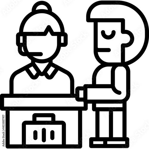 Check-In line icon