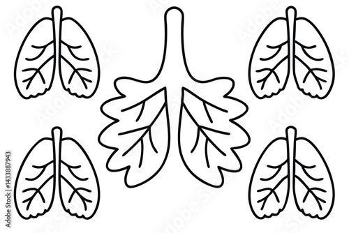 Bronchioles Lung Pathways Line art