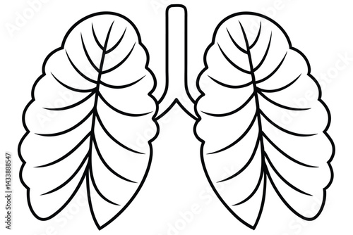 Bronchioles Tiny Airways Line art