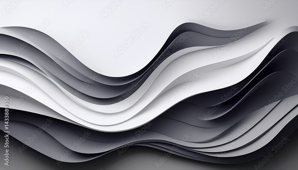 Obraz premium Dynamic paper wave patterns creative studio abstract design minimalist environment aerial view modern aesthetics for graphic design