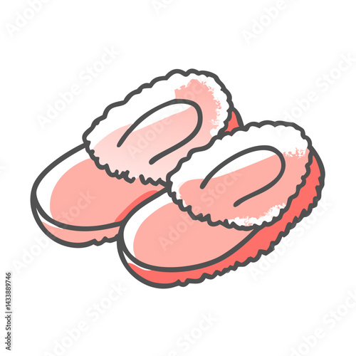 fuzzy slippers icon, fuzzy slippers vector illustration-simple illustration of fuzzy slippers, perfect for fuzzy slippers logos and icons