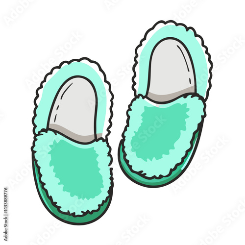 fuzzy slippers icon, fuzzy slippers vector illustration-simple illustration of fuzzy slippers, perfect for fuzzy slippers logos and icons